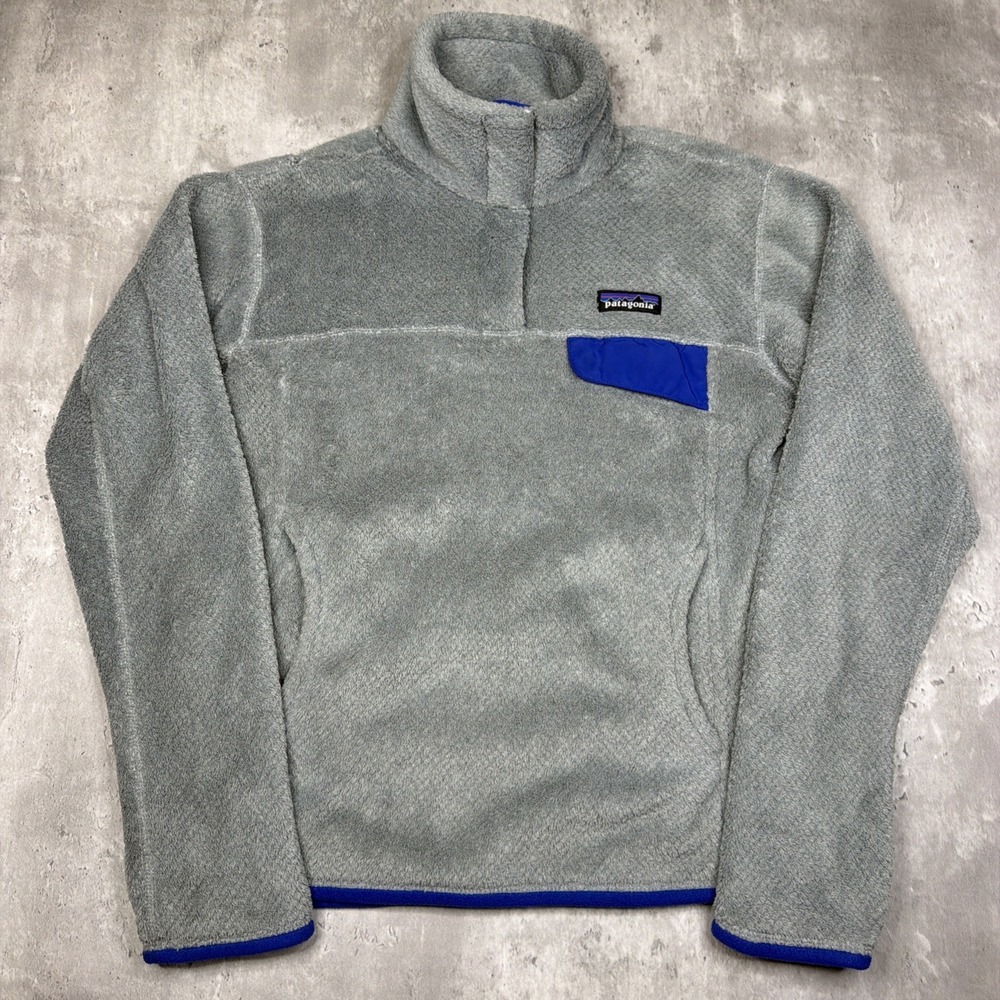 Patagonia Synchilla Snap-T Fleece Pullover Gray Blue Outdoor Jacket Woman’s S